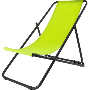 Sedia a sdraio t.b.t. con rivestimento verde e struttura nera.