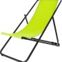 Sedia a sdraio t.b.t. con rivestimento verde e struttura nera.