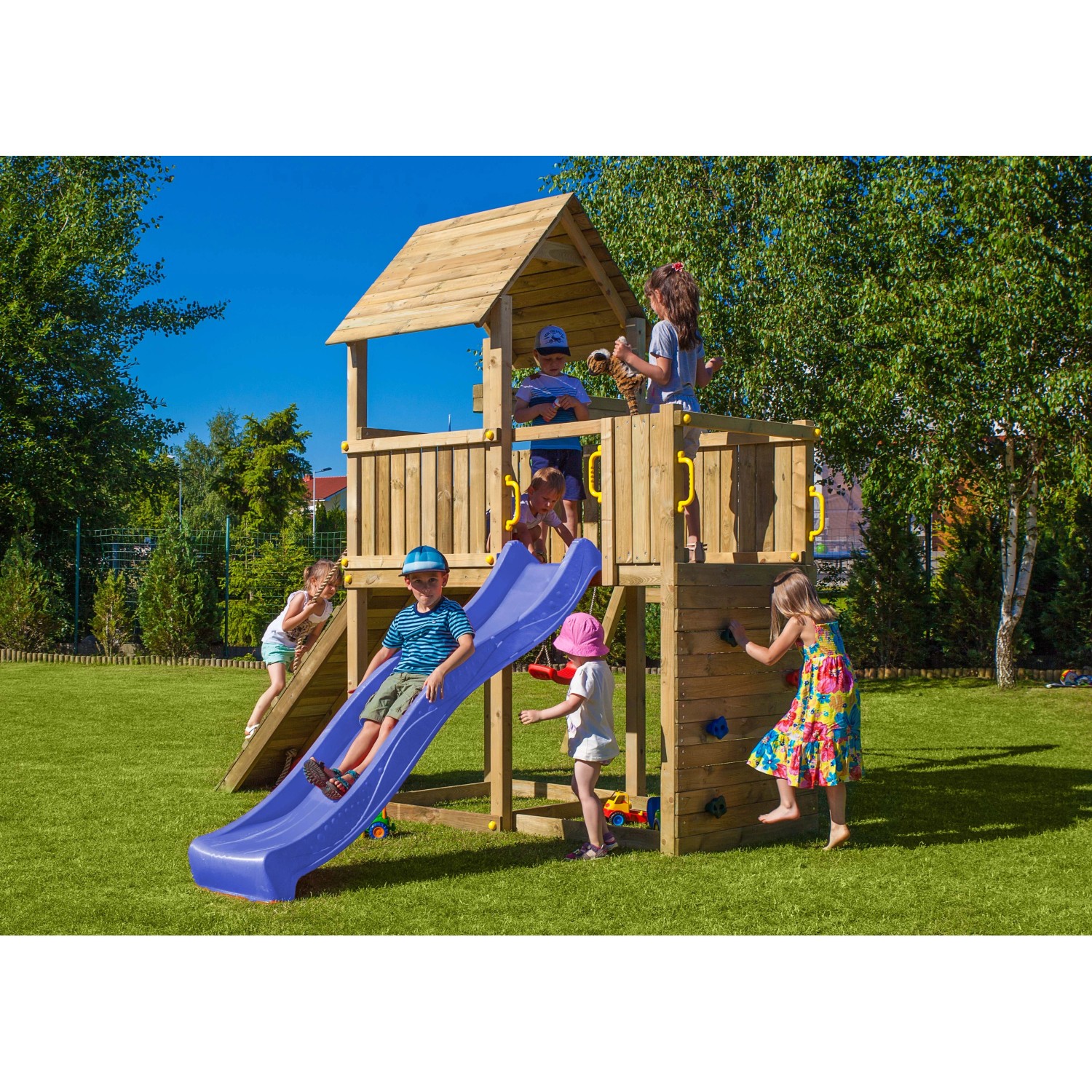 Gioco da giardino Carol 3 con scivolo e altalena 310x460xh282 cm_3