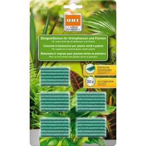 Bastoncini fertilizzanti OBI per piante verdi e palme, 30 pezzi. Per un verde intenso.