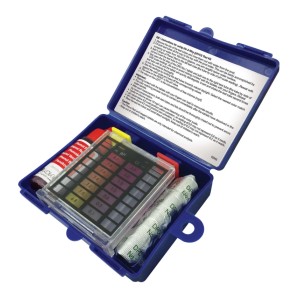 Kit test misurazione pH e cloro con pastiglie e reagente liquido