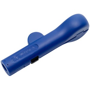 Spelacavi tondo LUX Comfort blu per rimuovere le guaine dei cavi.