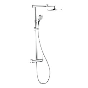 Colonna doccia t.b.t. con soffione e doccetta, finitura cromata.