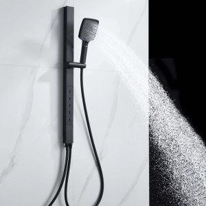 Saliscendi doccia aQuasanit Horizon nero con body jets e doccetta 3 getti