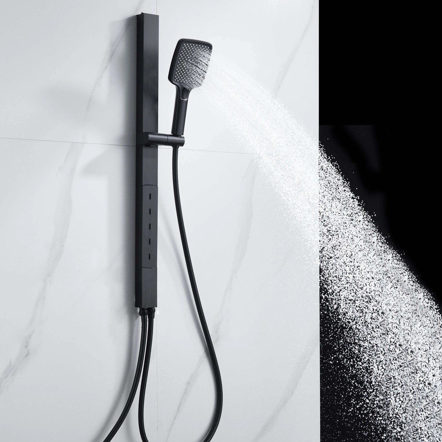 Saliscendi doccia aQuasanit Horizon nero con body jets e doccetta 3 getti_2