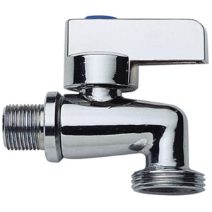 Rubinetto a sfera t.b.t. cromato lucido con maniglia blu.