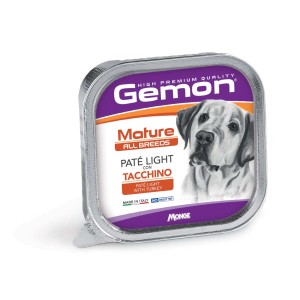 Gemon cibo umido per cani Paté Light con tacchino per cani maturi di tutte le razze.