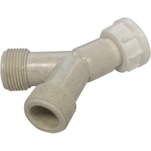 Raccordo a Y per sifone lavatrice/lavastoviglie, plastica, beige.