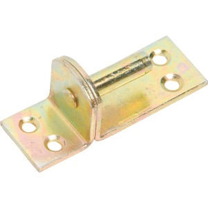 Cerniera a vite D1 zincata gialla, 80x30 mm, perno Ø 10 mm, per fissaggio di bandelle.