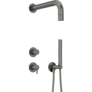 Set doccia incasso Idrostile Limonar con soffione 42 mm titanio