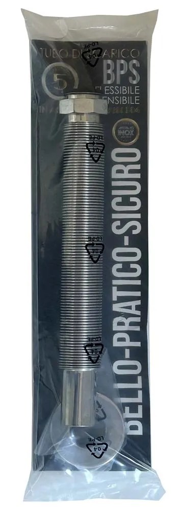 Tubo Di Scarico Flessibile Per Lavello In Acciaio Inox, Lunghezza 40 Cm - Resistente Al Calore, Facile Da Installare