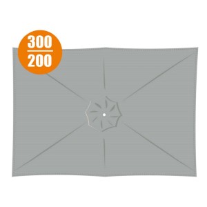 Ombrellone a braccio t.b.t. grigio, vista dall'alto. Ideale per le giornate di sole in giardino o in terrazza.