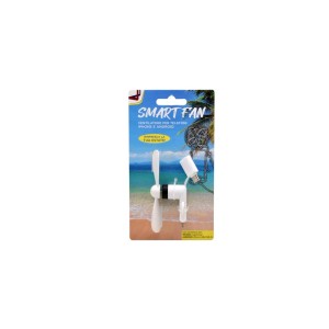 Mini ventilatore bianco per smartphone, compatibile con iPhone e Android.