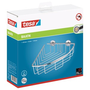 t.b.t. Portaoggetti doccia cromato da parete, mensola angolare per accessori doccia.
