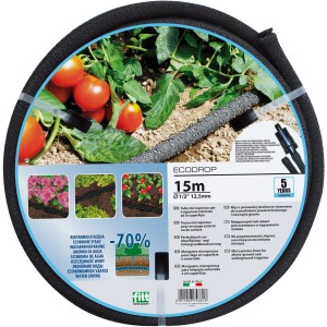 Tubo per irrigazione ECODROP, 15m, per irrigazione interrata e superficiale.