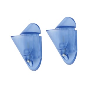 Due supporti per mensole t.b.t. blu per ripiani.