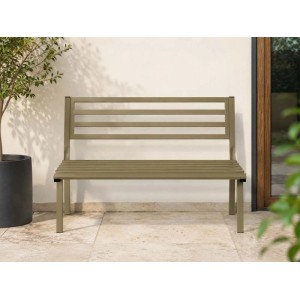 Panca da giardino in acciaio Montecarlo 2 posti 127x61x80 cm tortora
