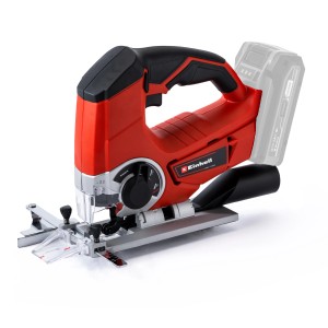 Seghetto alternativo a batteria Einhell Power X-Change TE-JS 18 Li Solo con protezione antischegge, rosso e nero.