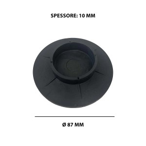 Piedino nero per elettrodomestici (Ø 87mm, spessore 10mm) per lavatrici come accessorio.