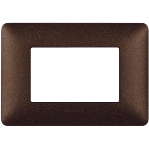 Placca t.b.t. per interruttori e prese, marrone metallizzato.