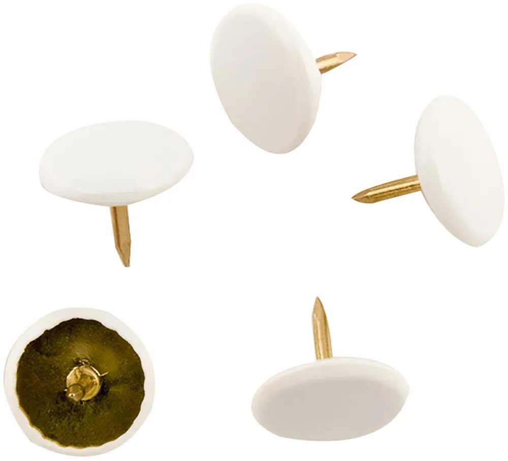 100 Puntine Da Disegno Bianche - Acciaio, 12x10 Mm, Per Lavagne Di Sughero, Mappe E Poster