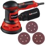 Levigatrice eccentrica Einhell TC-RS 425 E con sacco raccoglipolvere e carta vetrata.