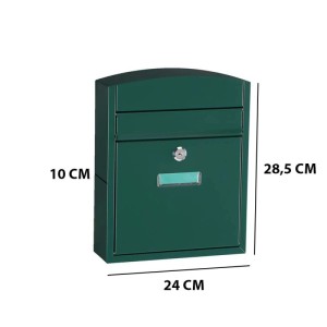 Cassetta postale acciaio chiavi incluse 24x10x28,5 cm verde opaco