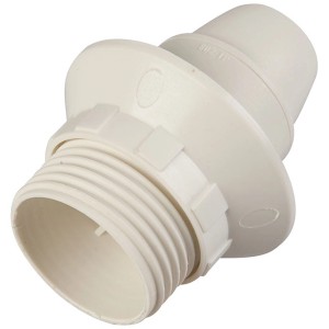 Portalampada bianca (t.b.t.) con filettatura per lampadine.