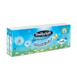 Confezione di fazzoletti Bulky Soft, 4 veli, con motivo a dente di leone.