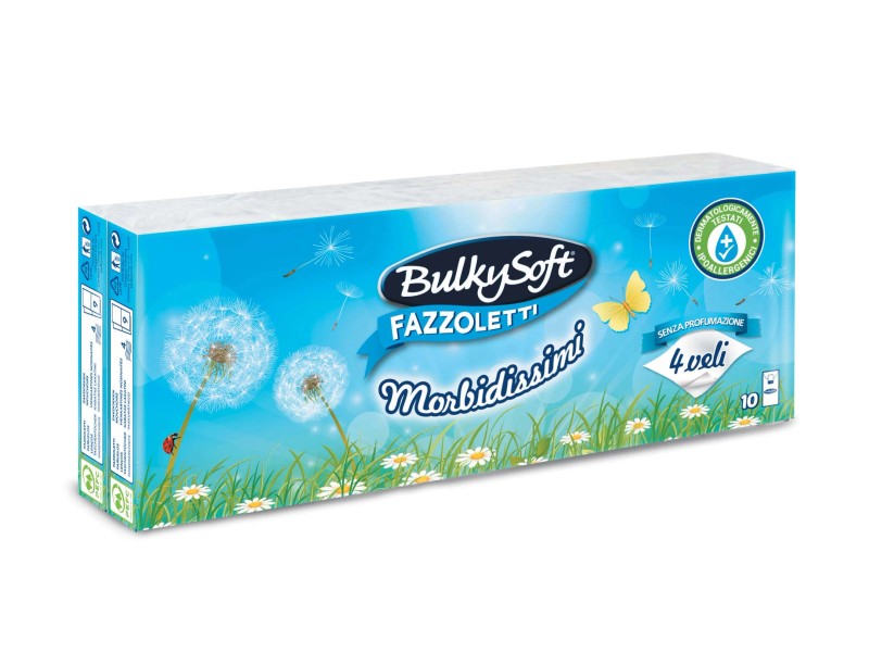 Fazzoletti di carta 4 veli Bulky Soft 10 pacchetti