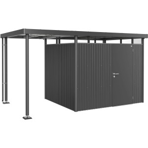 Tetto laterale Biohort per casetta da giardino HighLine 3, grigio scuro metallizzato, 150x235x222 cm.