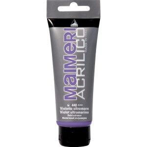 Tubo di colore acrilico Maimeri Acrilico, tonalità Violetto Oltremare.