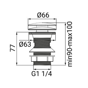 Disegno tecnico di un rubinetto a sfera t.b.t. con dimensioni.