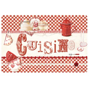 Tovaglia decorativa con motivi da cucina in stile rustico. Ideale per la tavola da pranzo.