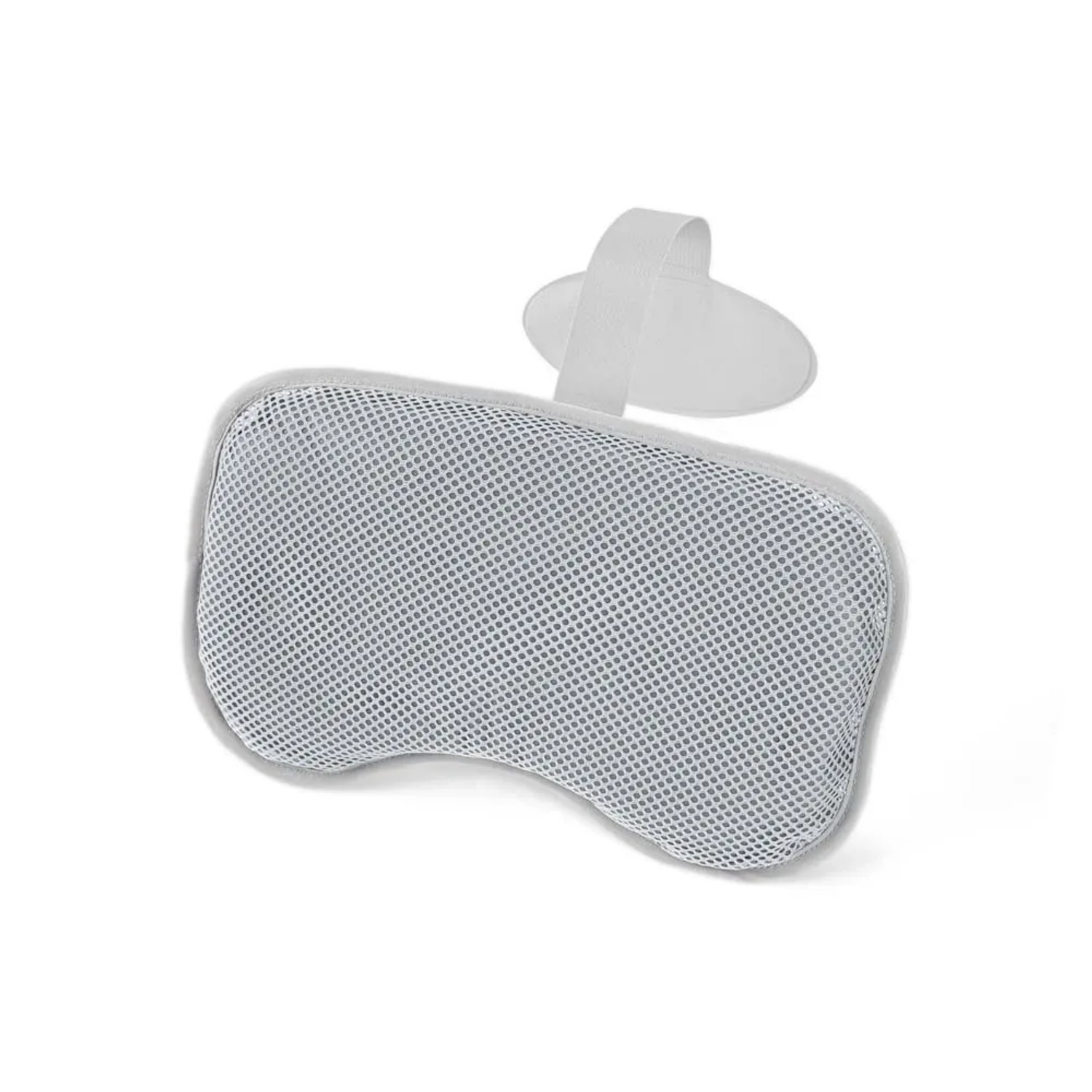 Supporto per il collo grigio con rete per vasca idromassaggio gonfiabile.