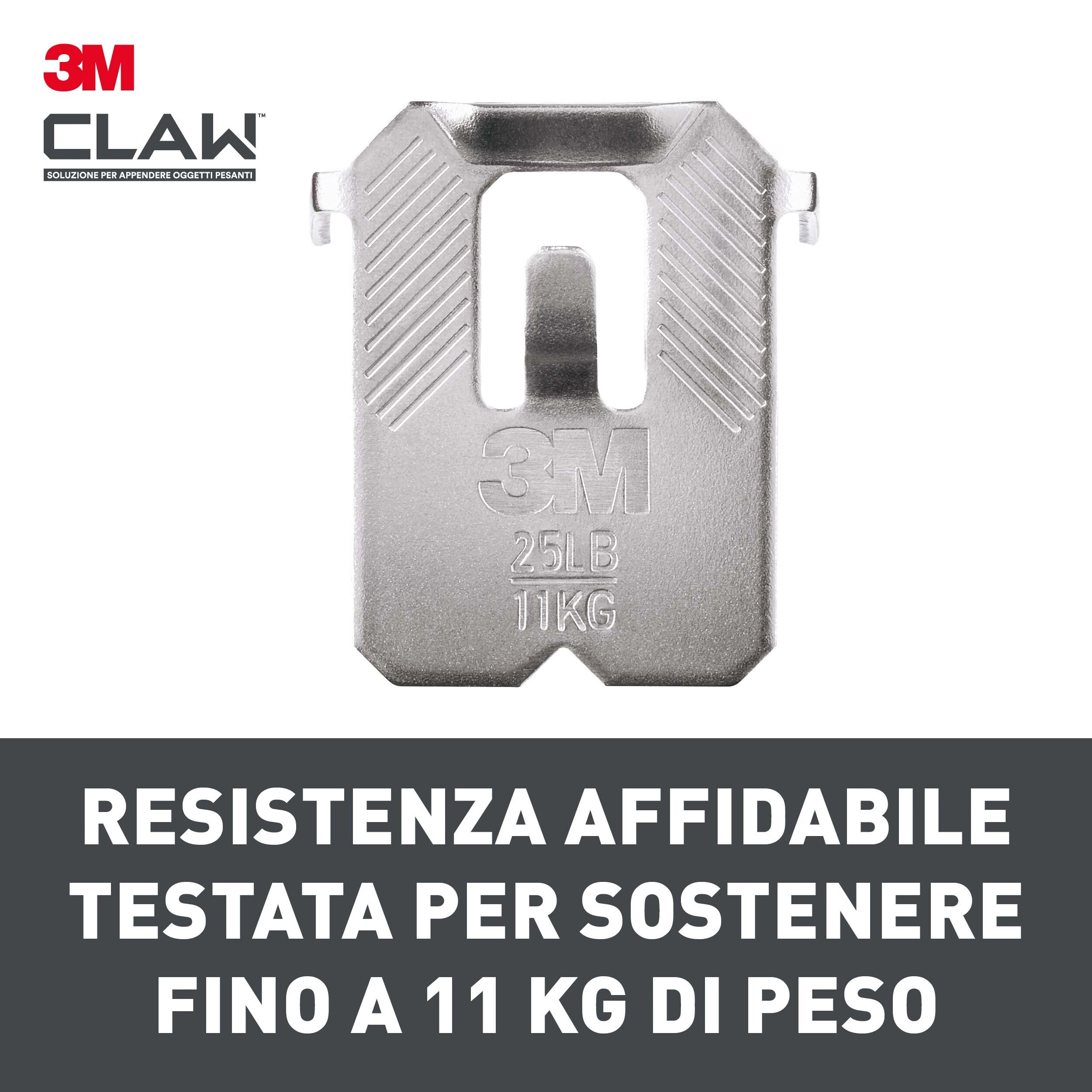 3M CLAW™ Gancio appendiquadri per cartongesso, 30 kg 3PH30-2WMR, 2 ganci