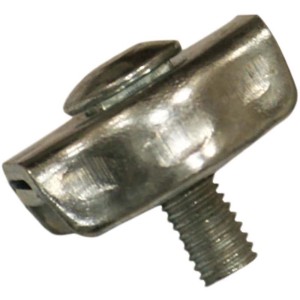 Morsetto t.b.t., metallo, per fissare cavi in modo sicuro.