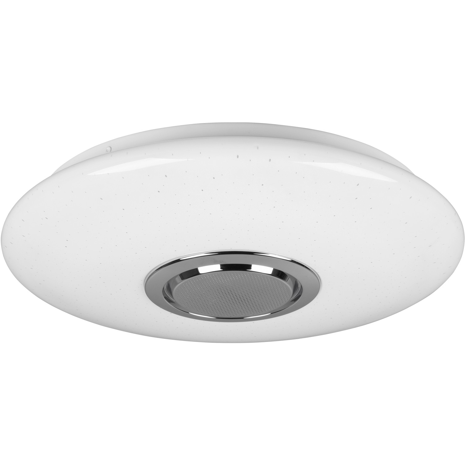 Plafoniera LED bianca Musica con altoparlante ed effetto arcobaleno. Ideale come lampada da soffitto.