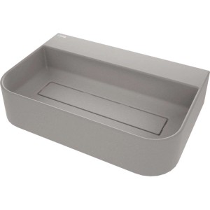 Lavabo da appoggio rettangolare Rodas Idrostile foro e copripiletta Grigio met