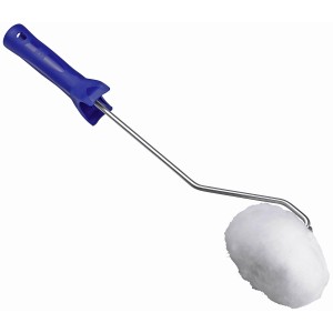 Rullo angolare LUX Vestan con manico blu e rullo di vernice bianco per angoli.