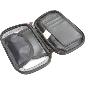 Accessorio bici t.b.t.: Custodia nera con zip e scomparti.