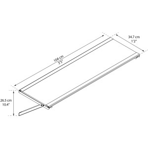 Mensola Palram Canopia per casette Yukon, dimensioni: 104 x 34,7 x 26,5 cm.