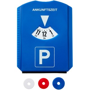 Disco orario blu con raschietto per ghiaccio e labbro in gomma per auto.