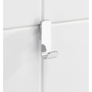 Set di 2 ganci a muro Premium Wenko, effetto cromato, per appendere asciugamani o accappatoi.