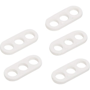 Set di 5 scaricacavi bianchi a 3 fori per installazione lampade.