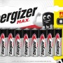 Batterie Energizer Max AA, confezione da 8+4, in blister. Batterie alcaline a lunga durata per l'uso quotidiano.