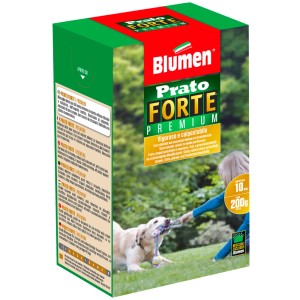 Confezione di sementi per prato Blumen Prato Forte Premium. Cane che gioca in giardino.