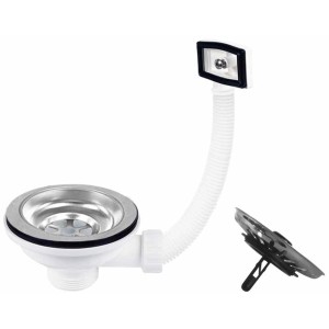 Sifone lavello con tappo per lavabo.