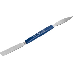 LUX-TOOLS spatola da stuccatore 10 mm con manico blu per lavori di precisione.