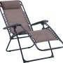 Sdraio reclinabile con braccioli Longwood in acciaio taupe_5
